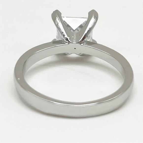Ring Princess Cut 2 CT Rhinestone White Gold Plated Size 7 - Picture 6 of 11